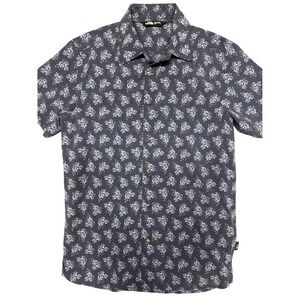 The North Face Mens Small Blue Floral Rose Short Sleeve Button Down Shirt S/P